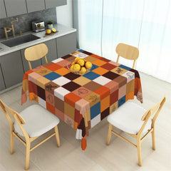 Lofaris Autumn Leaves Pumpkin Colorful Plaid Tablecloth