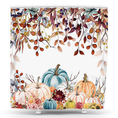 Lofaris Autumn Leaves Pumpkin Decor Shower Curtain for Bathroom