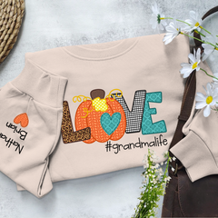 Lofaris Autumn Love Pumpkin Grandmalife Custom Sweatshirt