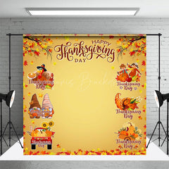 Lofaris Autumn Maple Leaf Gnome Turkey Thanksgiving Backdrop