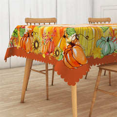 Lofaris Autumn Maple Leaves Pumpkin Thanksgiving Tablecloth