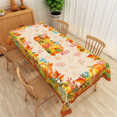 Lofaris Autumn Maple Leaves Pumpkin Thanksgiving Tablecloth