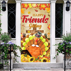 Lofaris Autumn Maple Turkey Happy Friends Giving Door Cover