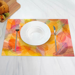 Lofaris Autumn Natural Leaves Vintage Set Of 4 Placemats