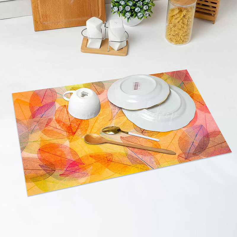 Lofaris Autumn Natural Leaves Vintage Set Of 4 Placemats