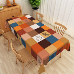 Lofaris Autumn Plaid Pumpkin Pattern Dining Room Tablecloth