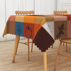 Lofaris Autumn Plaid Pumpkin Pattern Dining Room Tablecloth