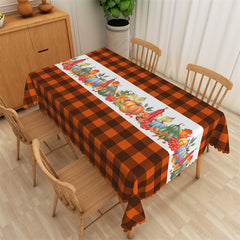 Lofaris Autumn Plants Orange Plaid Decorative Tablecloth