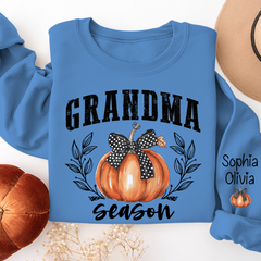 Lofaris Autumn Pumpkin Bow Tie Grandma Custom Sweatshirt