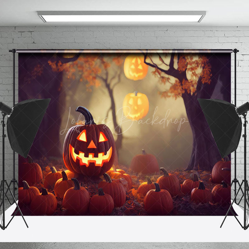 Lofaris Autumn Pumpkin Harvest Fallen Leaves Photo Backdrop