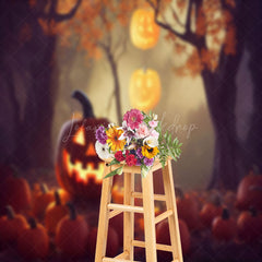 Lofaris Autumn Pumpkin Harvest Fallen Leaves Photo Backdrop