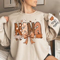 Lofaris Autumn Pumpkins Bow Tie Maple Custom Sweatshirt