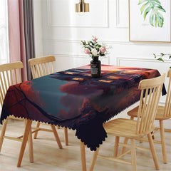 Lofaris Autumn Retro Castle Pattern Rectangle Tablecloth