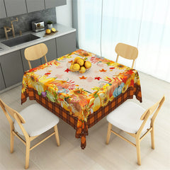 Lofaris Autumn Sunflower Pumpkins Yellow Square Tablecloth