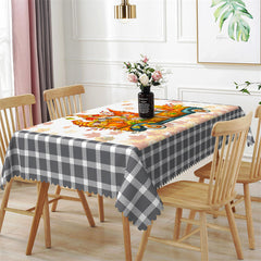 Lofaris Autumn Truck Dwarf Plaid Christmas Party Tablecloth