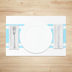 Lofaris Baby Blue White Simple Dining Set Of 4 Placemats