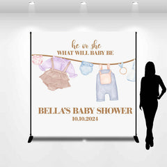 Lofaris Baby Clothes Personalized Gender Reveal Backdrop