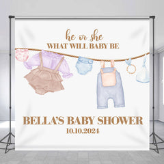 Lofaris Baby Clothes Personalized Gender Reveal Backdrop