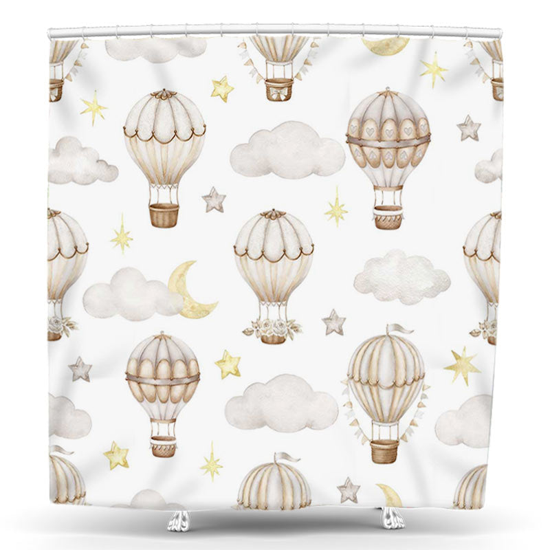 Lofaris Baby Dreamy Hot Air Balloons Clouds Shower Curtain for Home