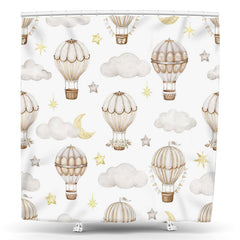 Lofaris Baby Dreamy Hot Air Balloons Clouds Shower Curtain for Home