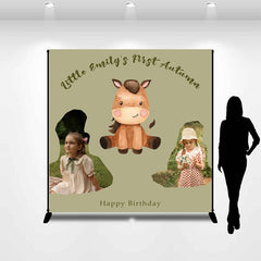 Lofaris Baby Horse Custom Photo 1st Autumn Birthday Backdrop