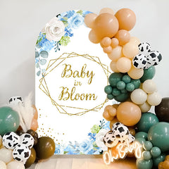 Lofaris Baby In Bloom Blue Floral Shower Arch Backdrop