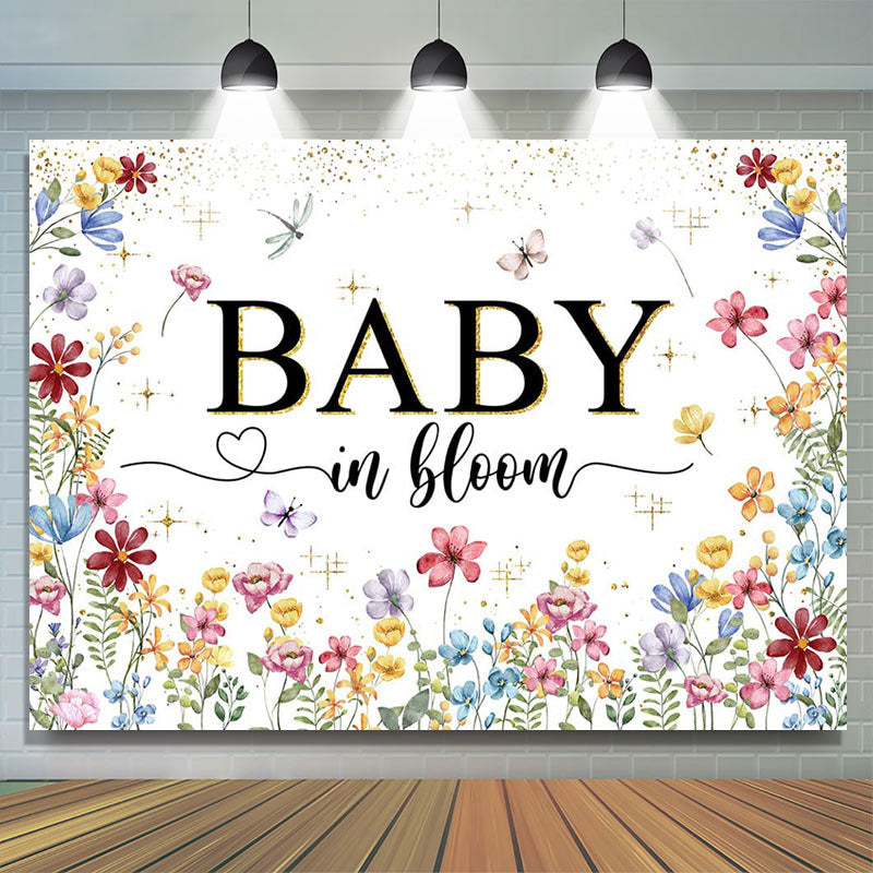 Lofaris Baby In Bloom Floral Gender Reveal Backdrop For Girl