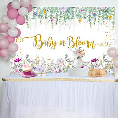 Lofaris Baby In Bloom Floral Leaves Gender Reveal Backdrop