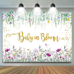 Lofaris Baby In Bloom Floral Leaves Gender Reveal Backdrop