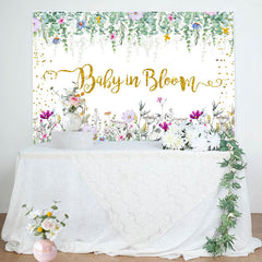 Lofaris Baby In Bloom Floral Leaves Gender Reveal Backdrop