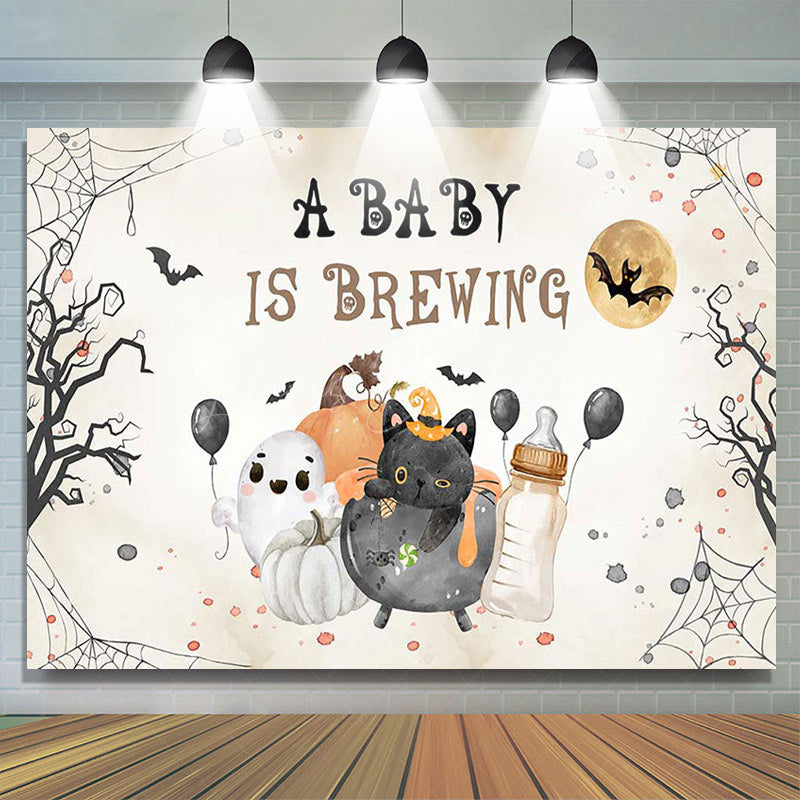 Lofaris Baby Is Brewing Halloween Gender Reveal Backdrop