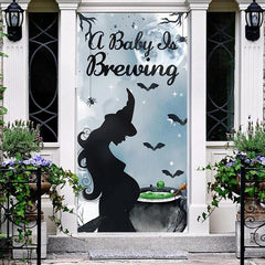 Lofaris Baby Is Brewing Halloween Gender Reveal Door Cover