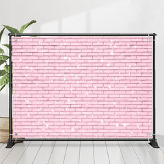 Lofaris Baby Pink Brick Wall Girls Valentines Day Backdrop