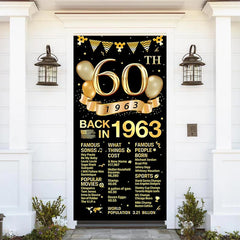 Lofaris Back In 1963 Gold Black 60Th Birthday Door Cover