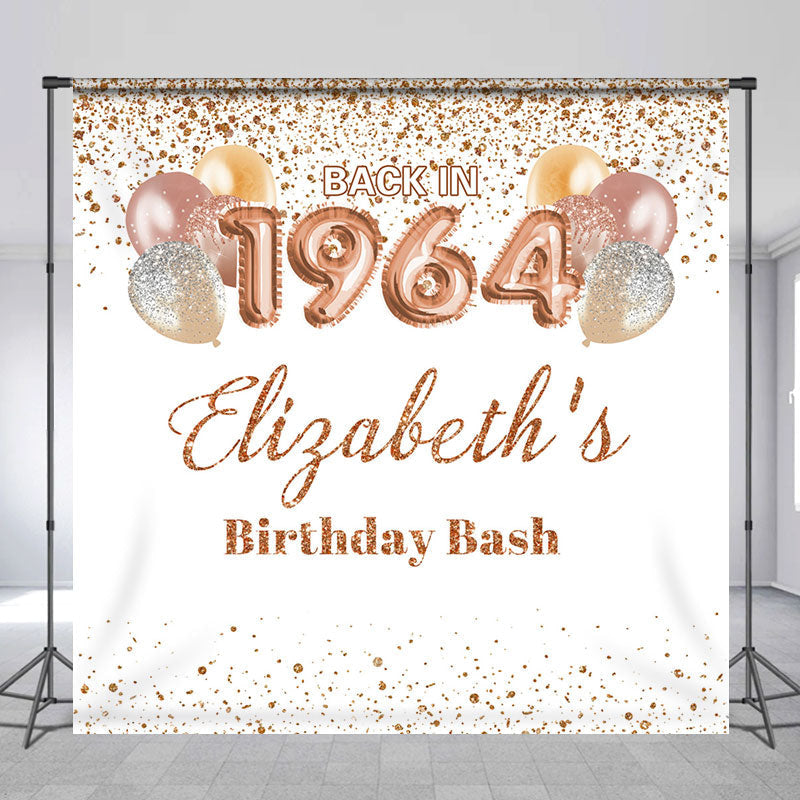 Lofaris Back In 1964 Balloon 60th Custom Birthday Backdrop