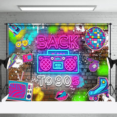 Lofaris Back To 90s Disco Brick Wall Dance Party Backdrop