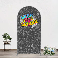 Lofaris Back To School Black Board Party Arch Backdrop Cover