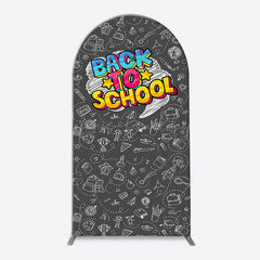 Lofaris Back To School Black Board Party Arch Backdrop Cover