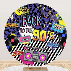 Lofaris Back To The 90s Disco Musical Round Party Backdrop