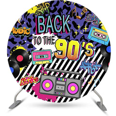 Lofaris Back To The 90s Disco Musical Round Party Backdrop