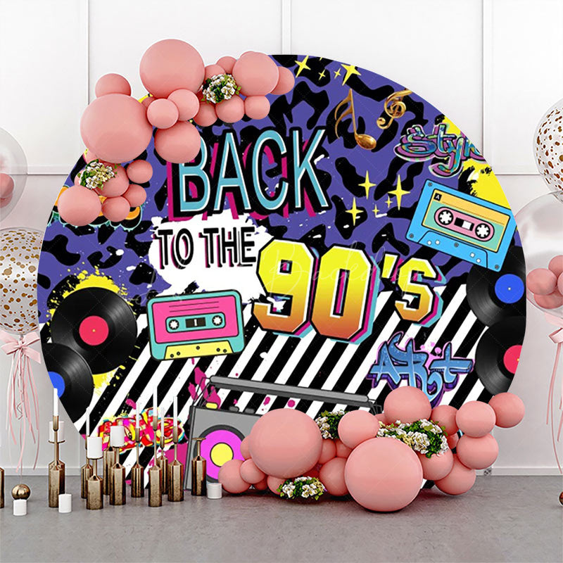 Lofaris Back To The 90s Disco Musical Round Party Backdrop