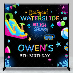 Lofaris Backyard Waterslide Custom 5th Birthday Backdrop