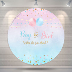 Lofaris Balloon Boy Or Girl Baby Shower Round Backdrop