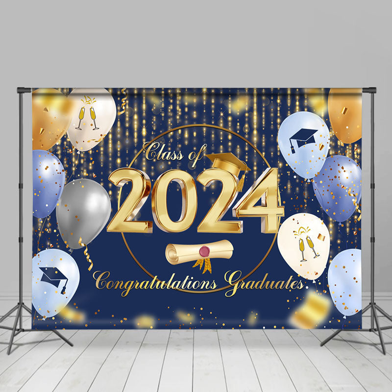 Lofaris Balloon Champagne Ribbon Class Of 2023 Backdrop