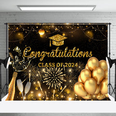 Lofaris Balloon Champagne Sparks Happy Graduation Backdrop