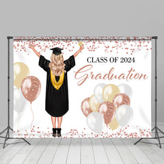 Lofaris Balloon Glitter Dots Class Of 2023 Grad Backdrop