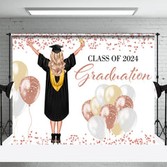 Lofaris Balloon Glitter Dots Class Of 2023 Grad Backdrop