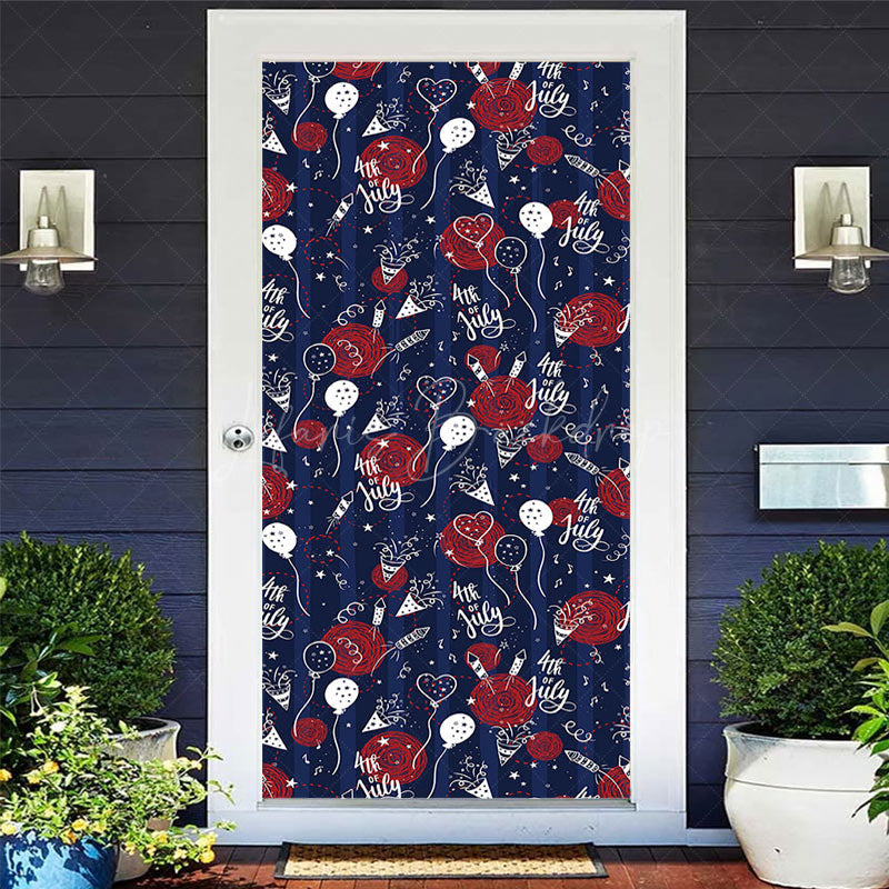 Lofaris Balloons 4th Of July Independence Day Door Cover