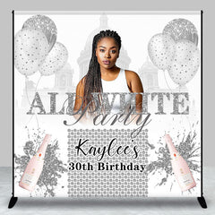 Lofaris Balloons All White Custom 30th Birthday Backdrop