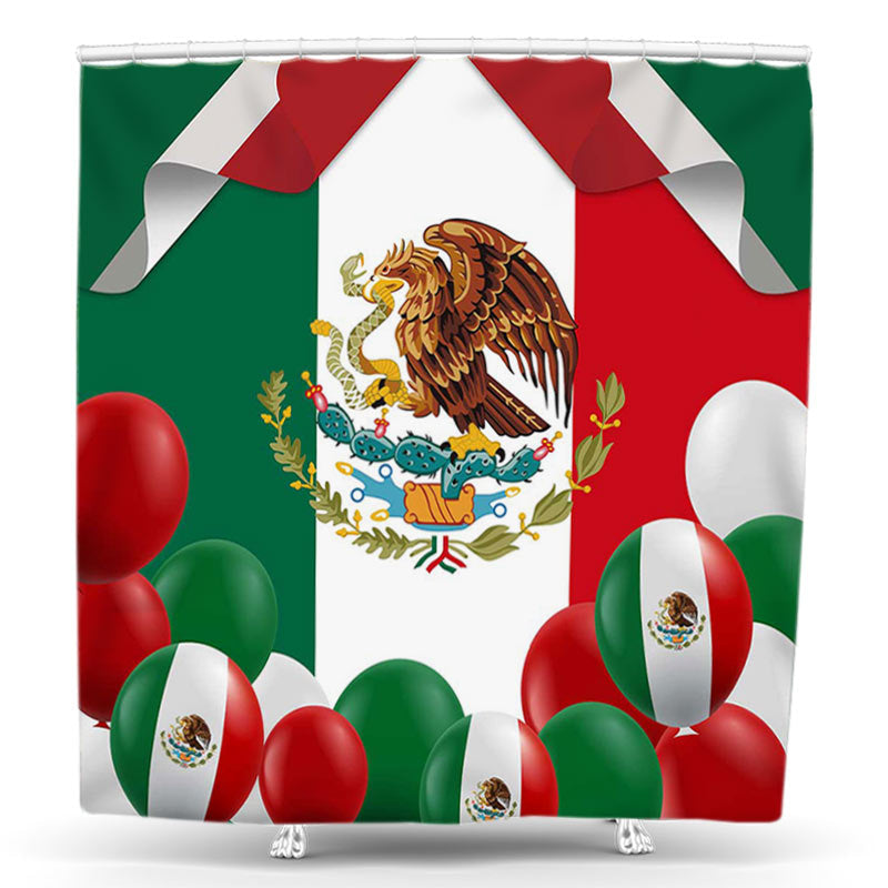 Lofaris Balloons Mexican Fiesta Decor Bathroom Shower Curtain